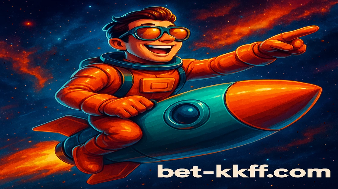 kkff ব্র্যান্ডের একটি কার্টুন চরিত্র, ভবিষ্যৎ-পাইলট স্যুট ও সানগ্লাস পরে একজন ব্যক্তি রকেটে চড়ে, রঙিন গ্যালাক্সির মধ্য দিয়ে ভ্রমণ করছে; জেটএক্স শিরোনামটি নিচে জ্বলছে।